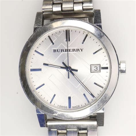 burberry 34mm stainless steel watch gray|Burberry stainless steel watch bu2304.